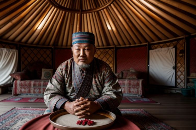 Mongolian man in Yurt